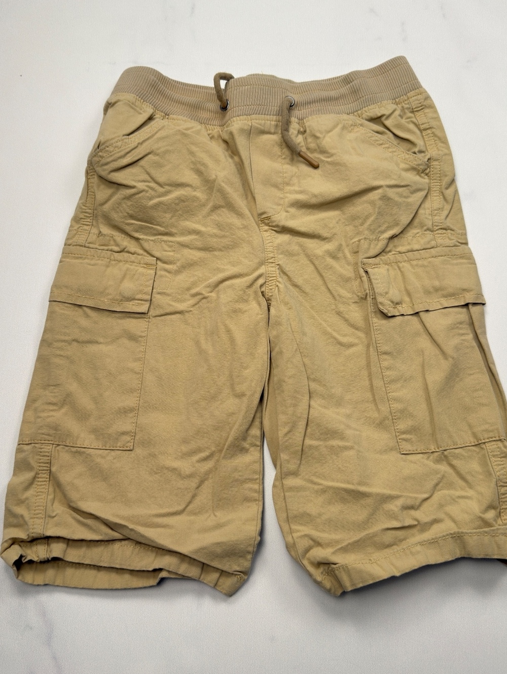 kidpik Cargo Shorts Drawstring Waist Beige - Boys Large 12